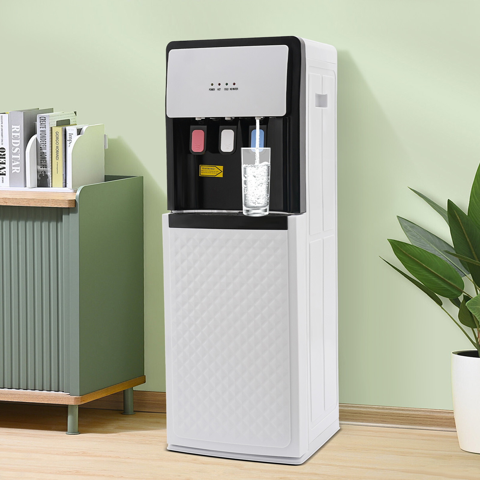 110V 12.2*11.61*36.41in PP White Bottom Loading Hot& Cold Water Cooler Dispenser