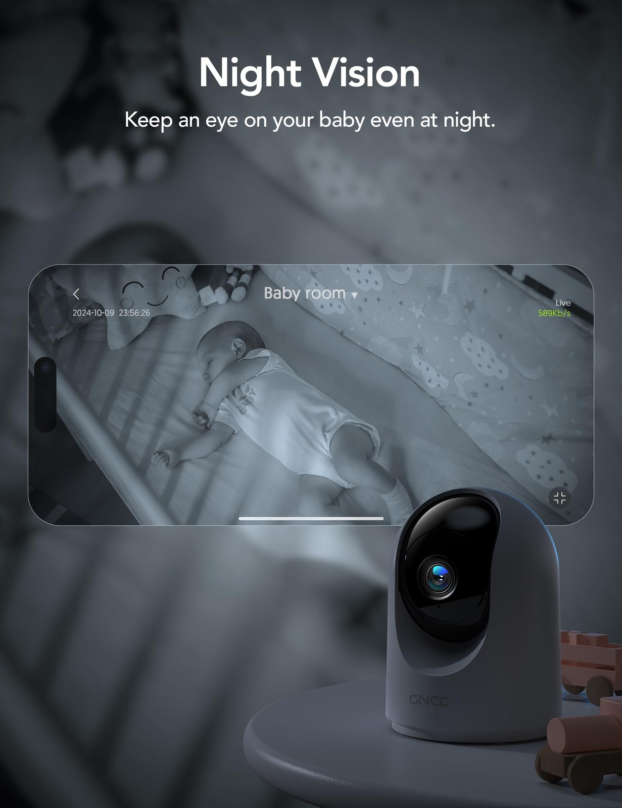 Indoor Security Camera, 2K Cameras for Home Security with Motion Detection, B...