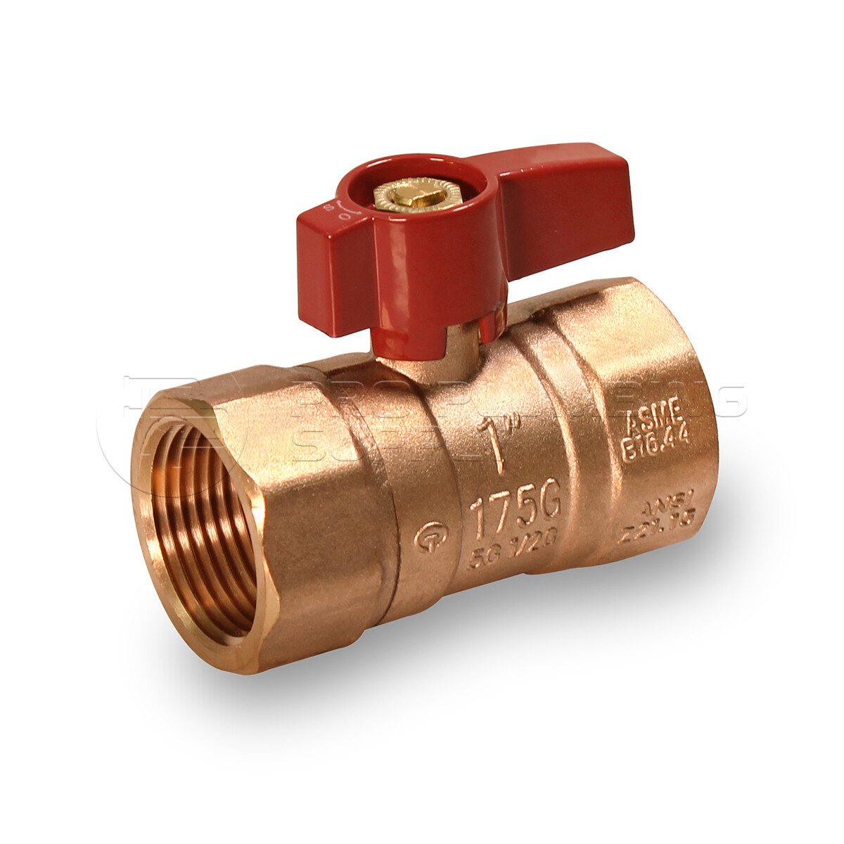 1/2"in-1"in Premium Brass Shut-off Natural Gas Ball Valve Red FIP Connections
