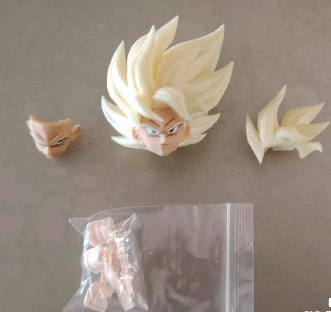 Custom 1/12 shf legenary Super Saiyan  goku yellow Head Sculpt kit