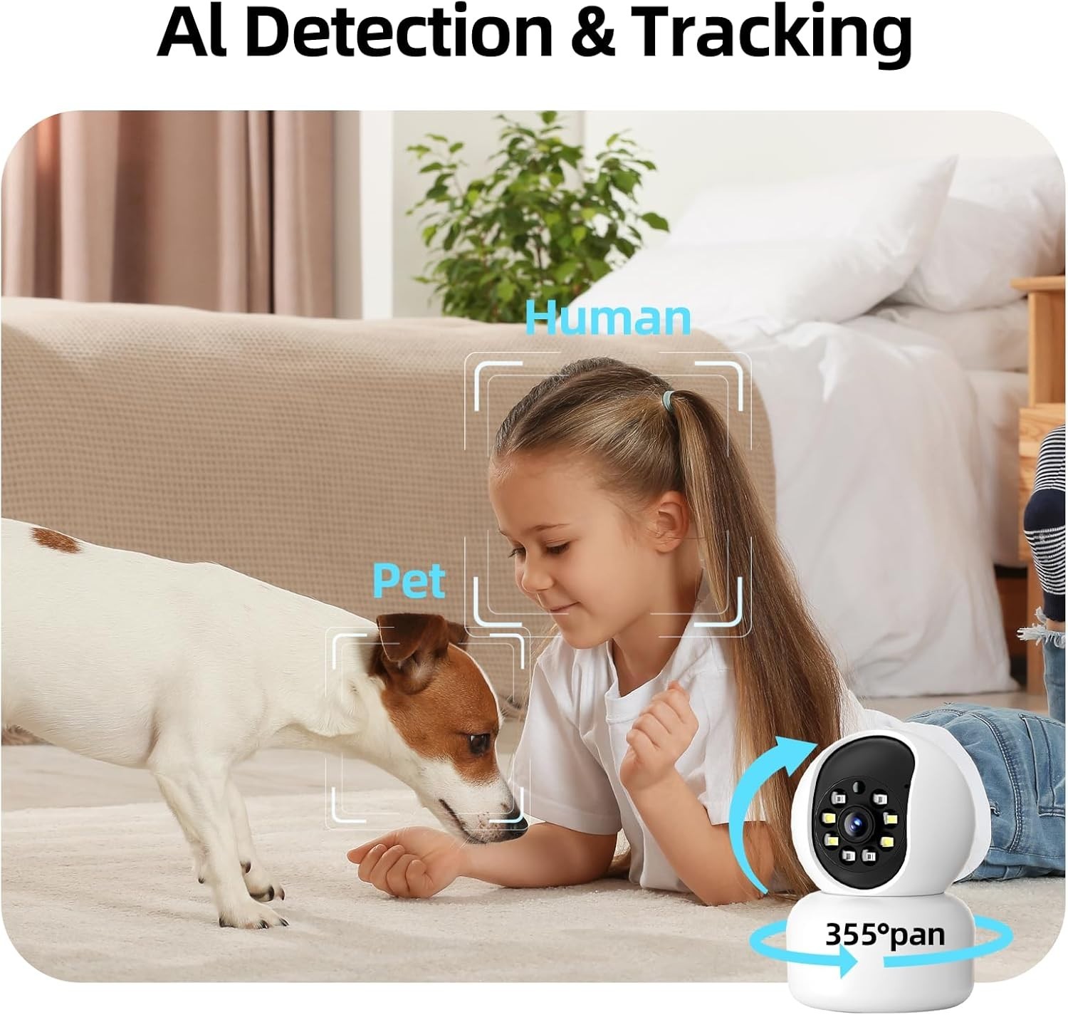 Hawkray 2K Indoor Security Camera - Motion Tracking, Two-Way Talk & Night Vision