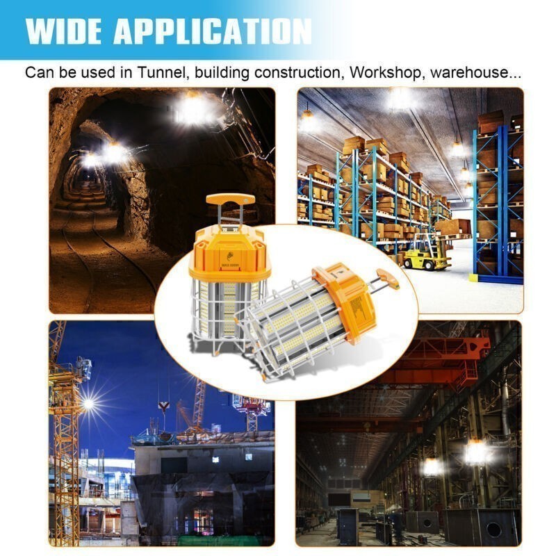 LED Jobsite Light 150W Linkable Temporary Work Construction Tunnel Hanging Lamp