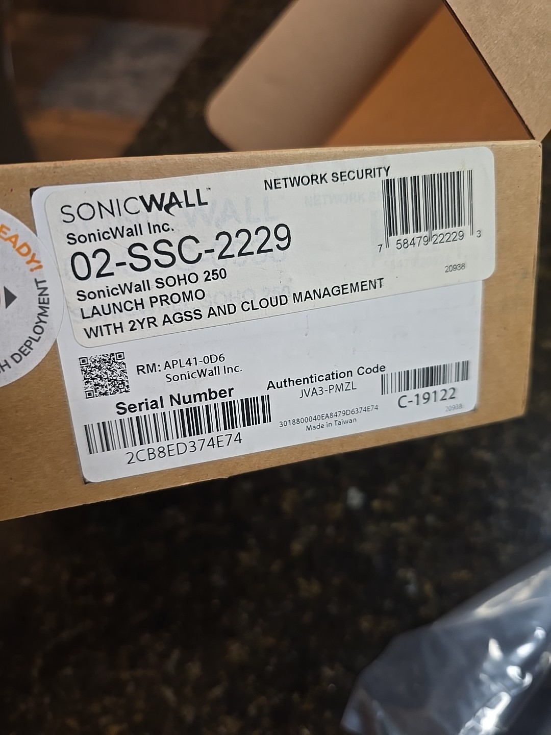 SonicWall SOHO 250 2YR AGSS Cloud Management Network Security (02-SSC-2229) #B