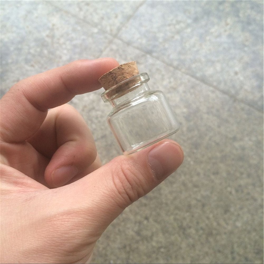 30x30x17mm 10ml Mini Glass Bottles With Cork Small Transparent Clear Tiny Empty