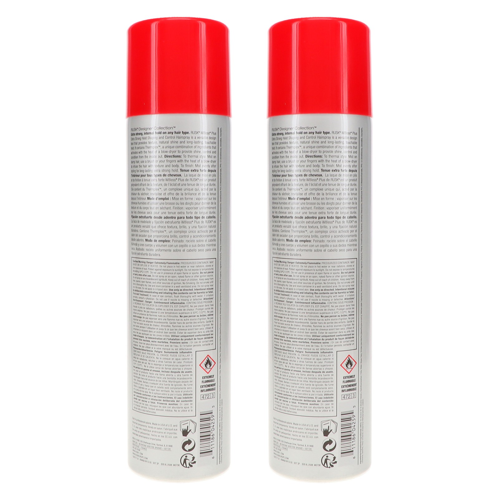 Rusk W8less Plus Extra Strong Hairspray 10 oz 2 Pack