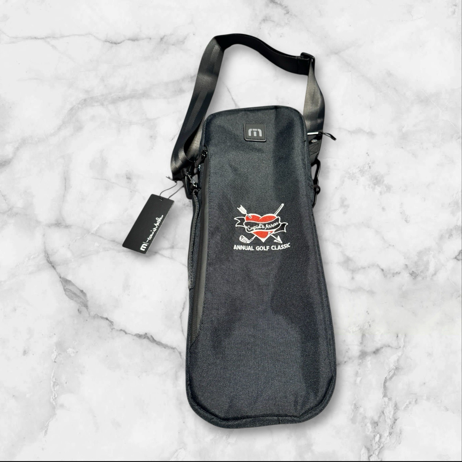 Travis Mathew Gimme Cooler, New, 16“x6“, Cart Strap Bottle Opener, Black, Logo