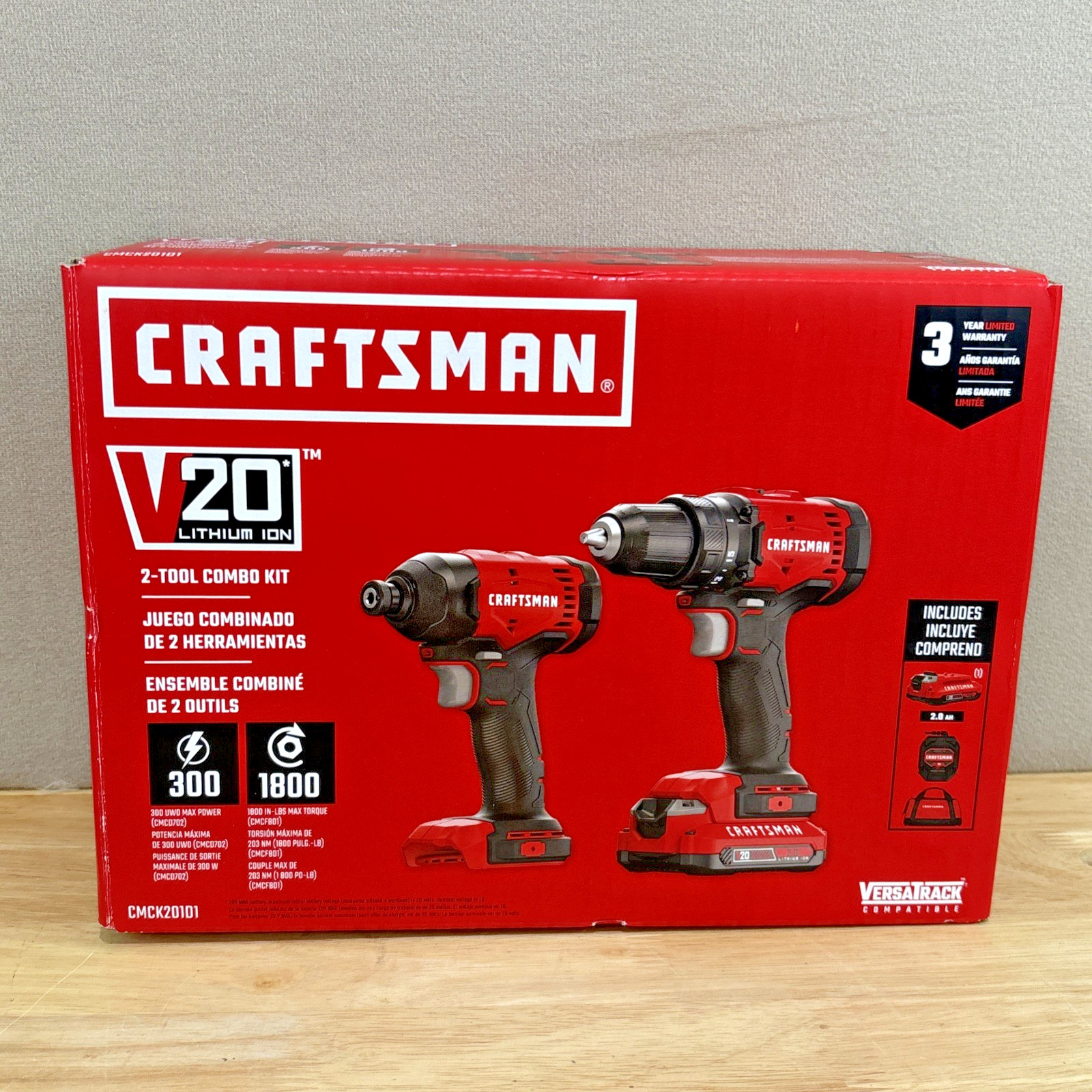 Craftsman V20 Lithium-Ion Cordless Drill and Impact Driver Combo Kit CMCK201D1