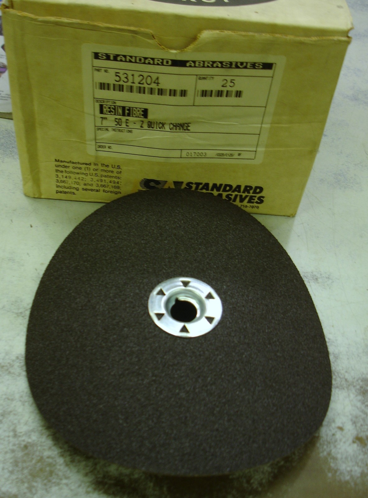 Standard Abrasives E-Z Quick Change Hub 7" 50 grit List $60 531204