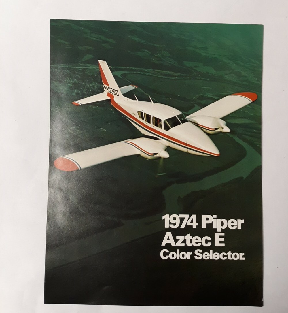Piper 1974 Aztec E Color Selector Brochure Original