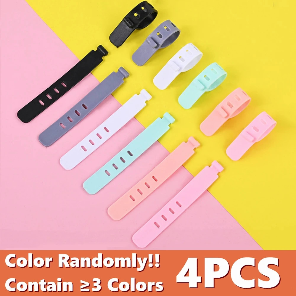 20/12/4PCS Cable Ties Cord Organizer Management Silicone Wire Holder Straps Zip