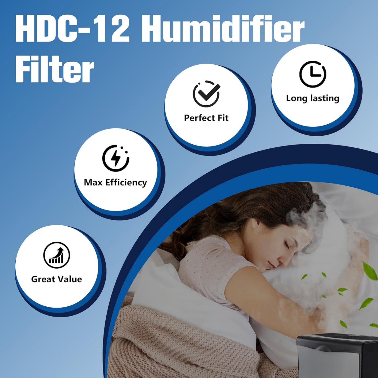 For AIRCARE HDC12 Wick Filter Replacement 2 Pack for Essick HD1406 HD1407 Models