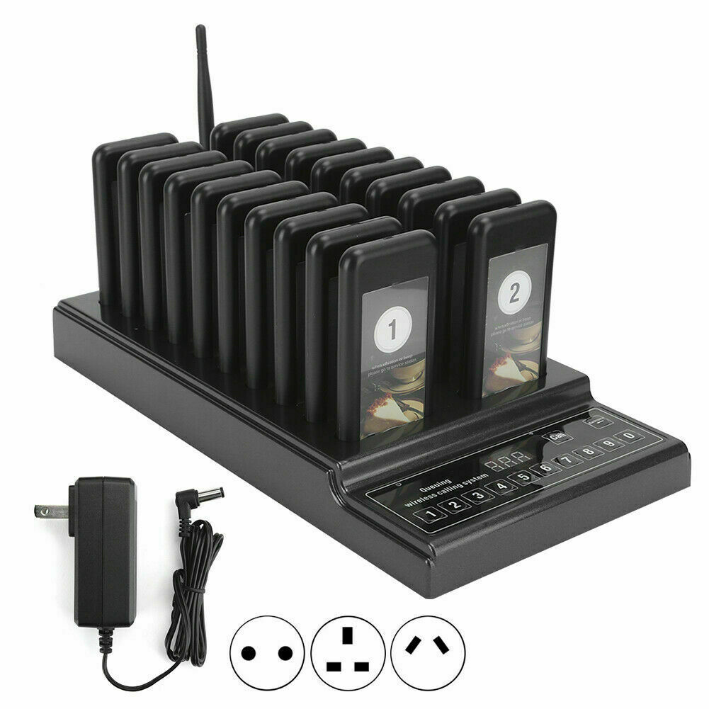 Wireless Restaurant Coaster Pager Guest Paging Queuing Calling System 20 Pagers