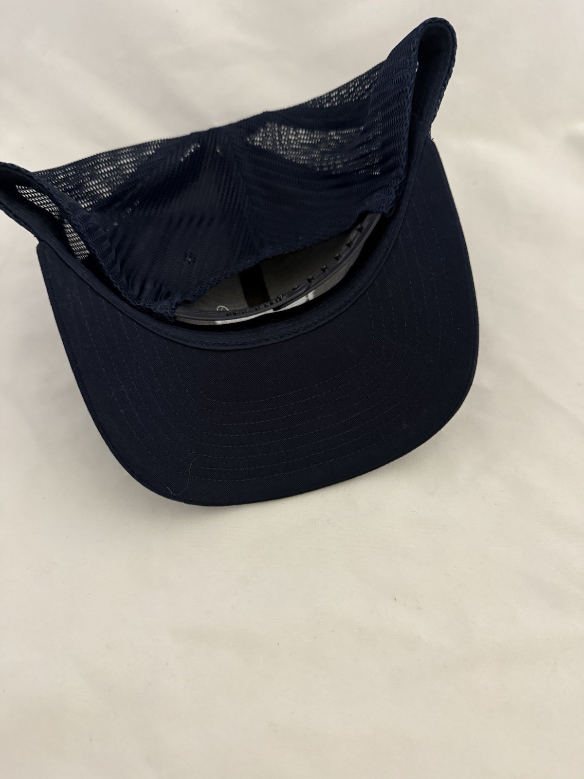 RICHARDSON Navy Blue Trucker Style HAT Cap With CADILLAC LOGO Adjustable New