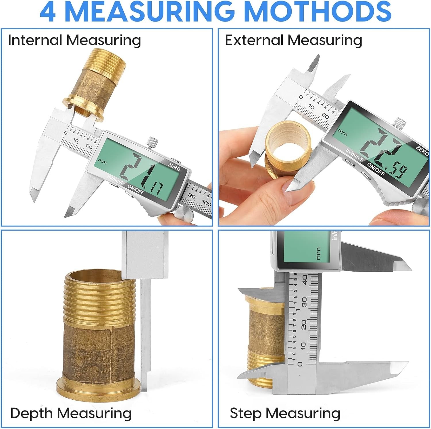 6-Inch Caliper Tool with Extra Display & Easy Zero Setting for DIY Projects