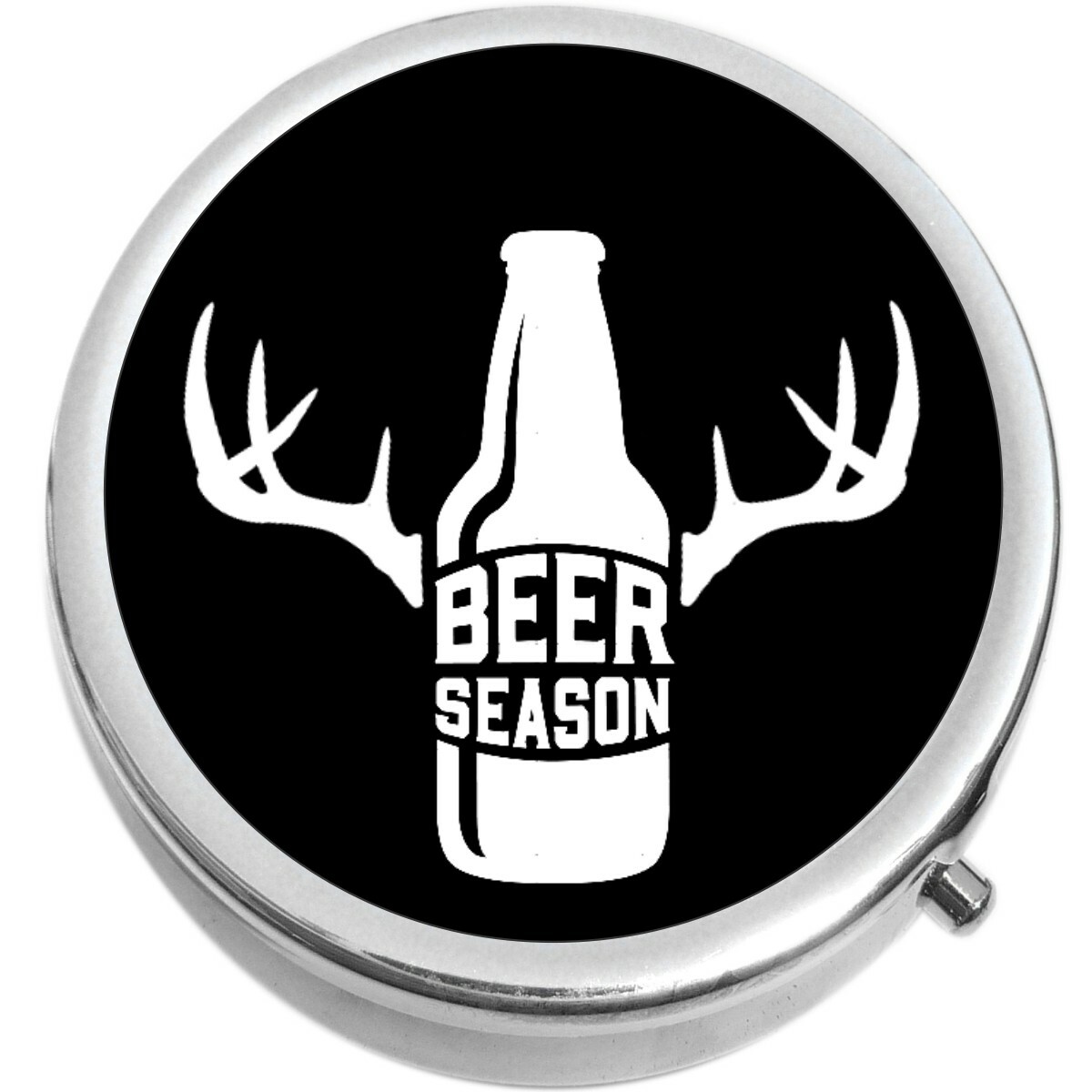 Beer Season Antlers Pill Box Medicine Pill Box