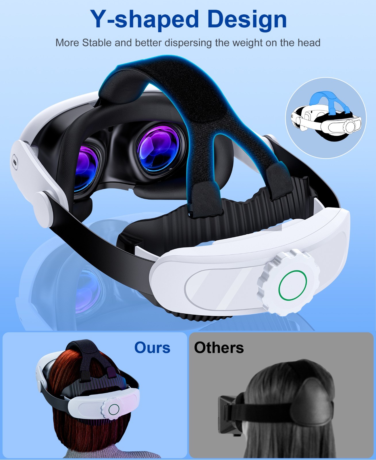 Head Strap For Meta Quest 2/3s/Quest 3 Adjustable VR Headset Strap Accessories