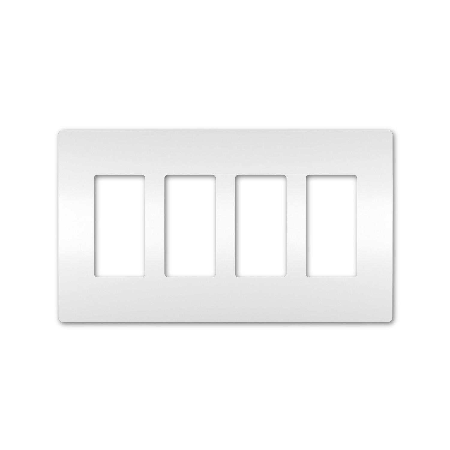 Pass & Seymour RWP264W 4-Gang Polycarbonate Screwless Wall Plate White