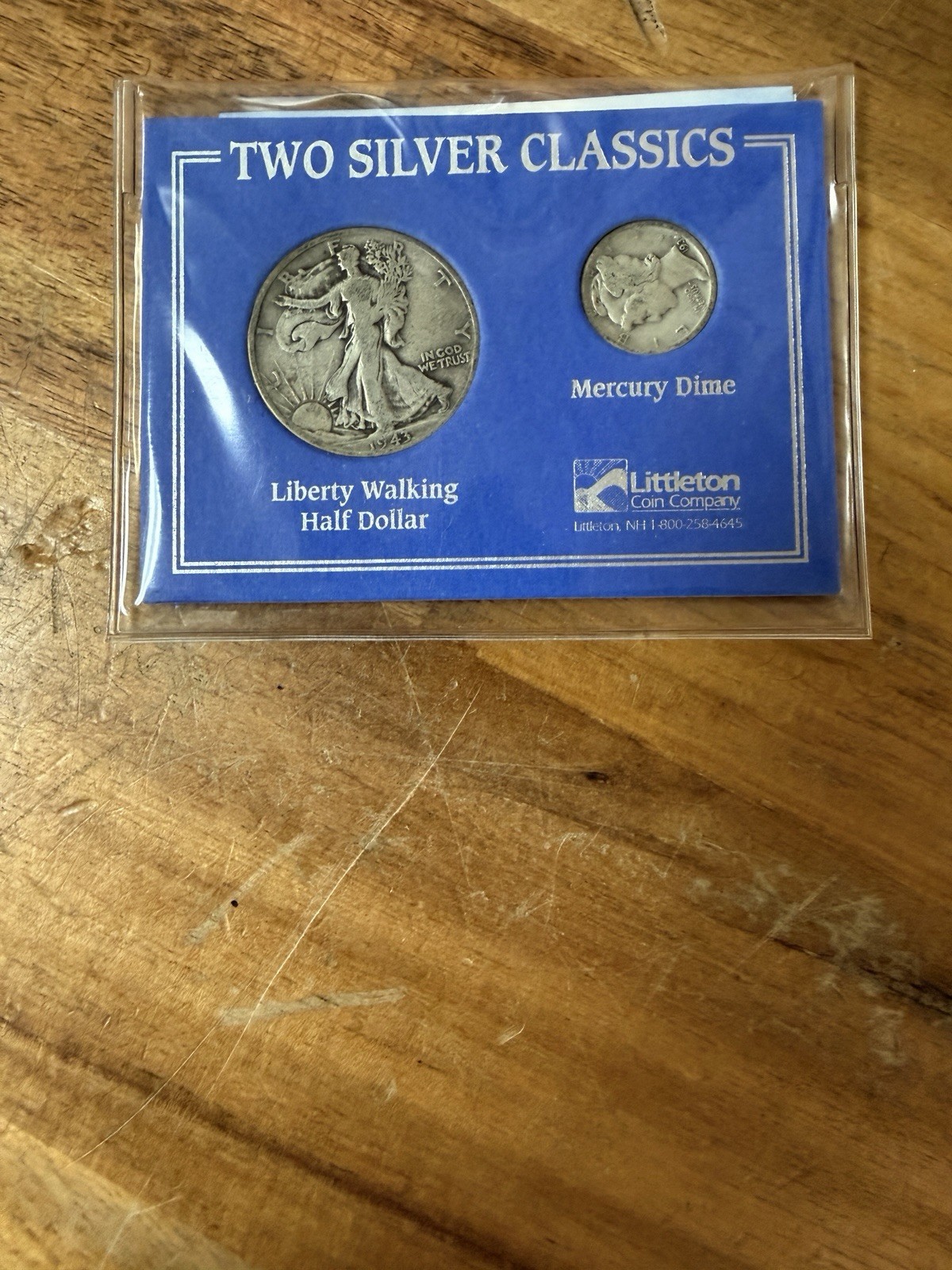 Liberty Walking Half Dollar & Mercury Dime Two Silver Classics In Littleton Case