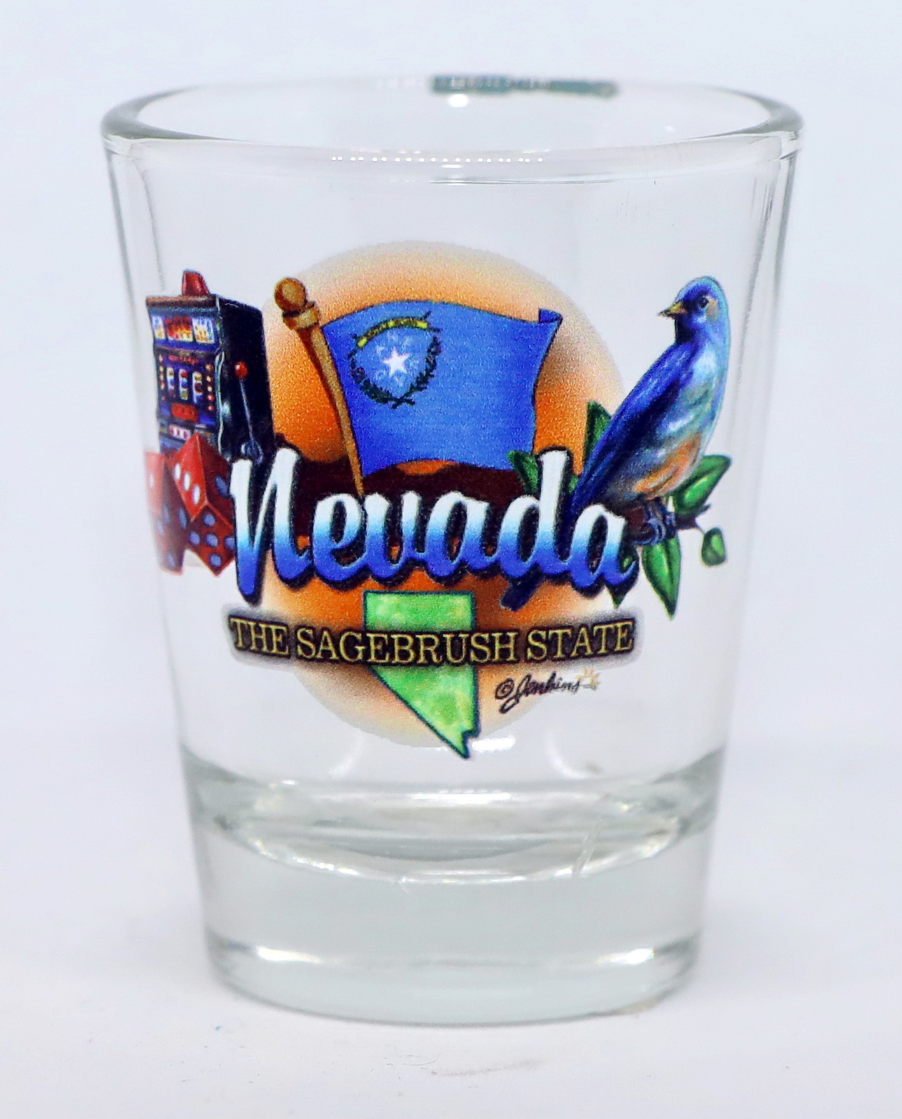 NEVADA SAGEBRUSH STATE ELEMENTS SHOT GLASS SHOTGLASS