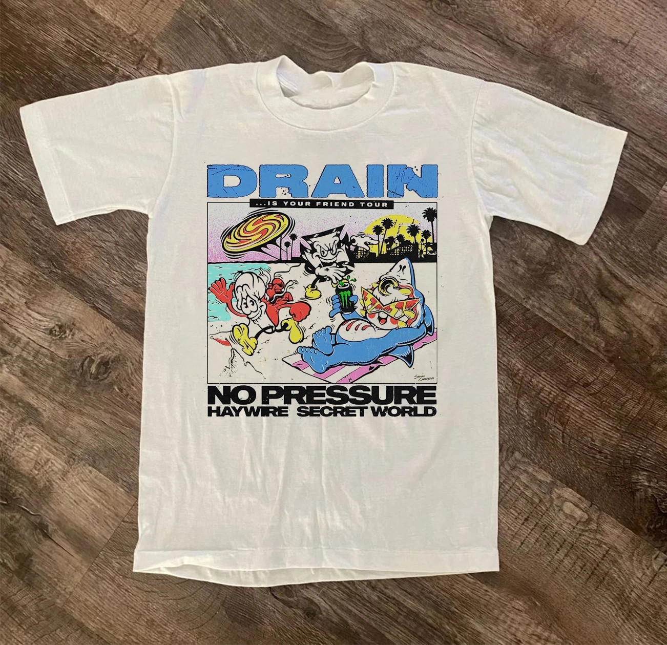 Drain band Is Your Friend Tour 2026 short sleeve white shirt VK12376