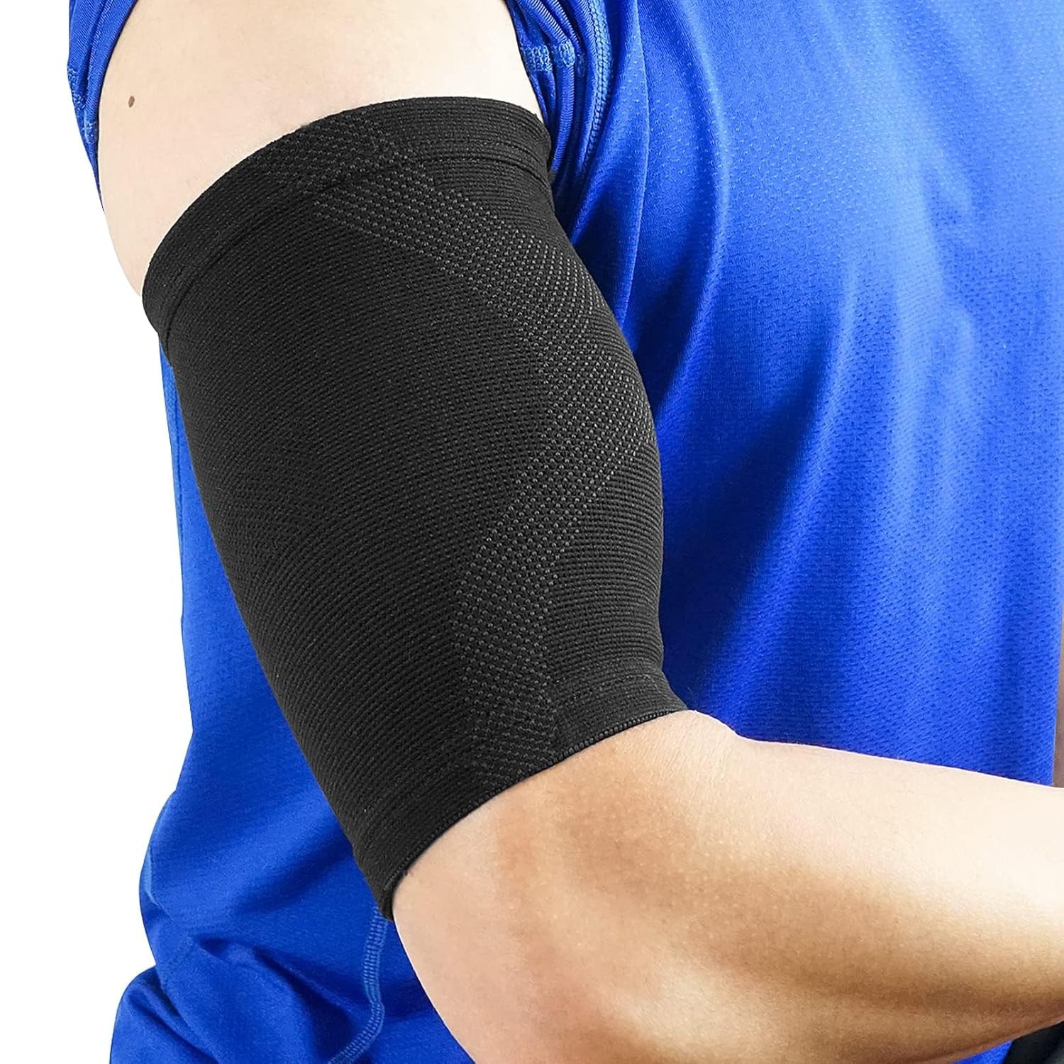 Luwint Bicep Tendonitis Brace, Knitted Compression Upper Arm Sleeve Large