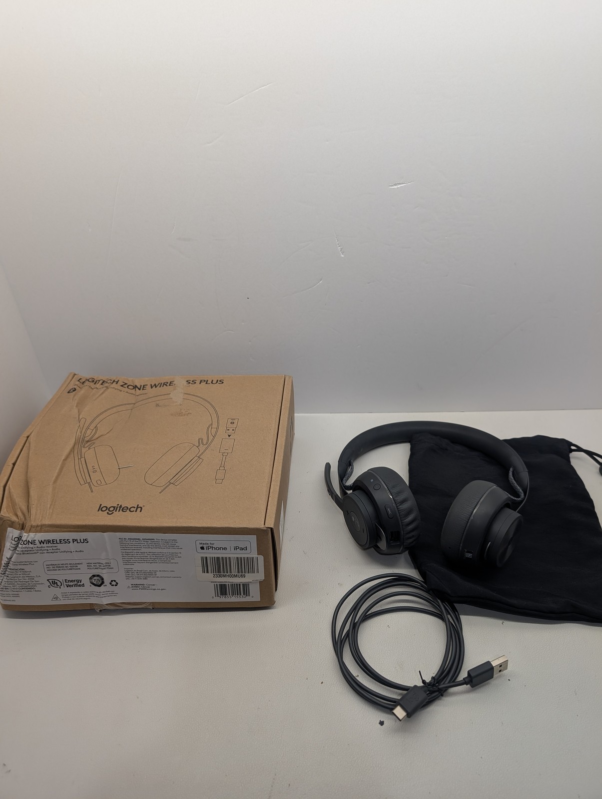 Logitech Zone Wireless Plus Bluetooth Headset Noise Canceling no dongle