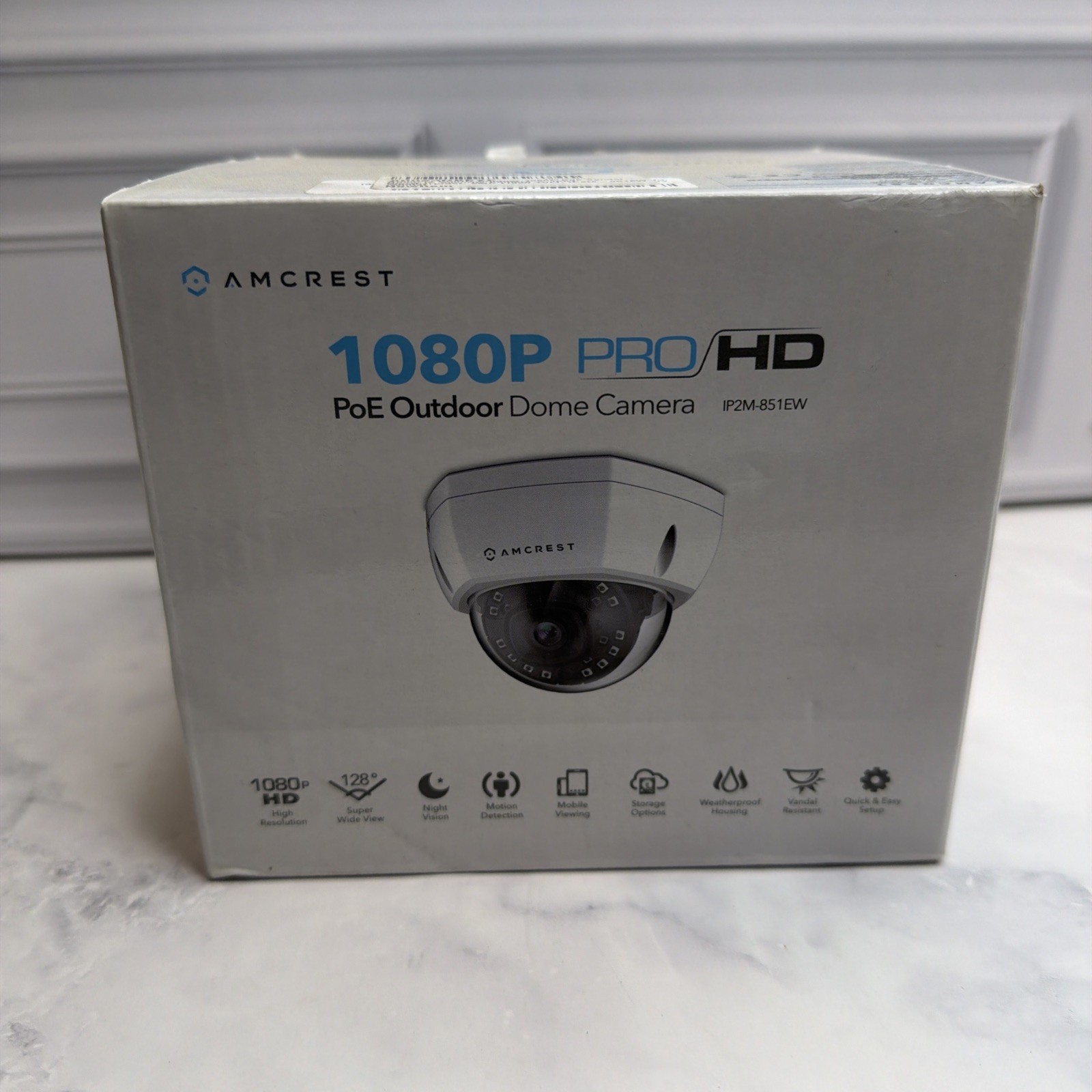 Amcrest IP2M-851EW 1080P ProHD PoE Outdoor Dome IP Security Camera Open Box