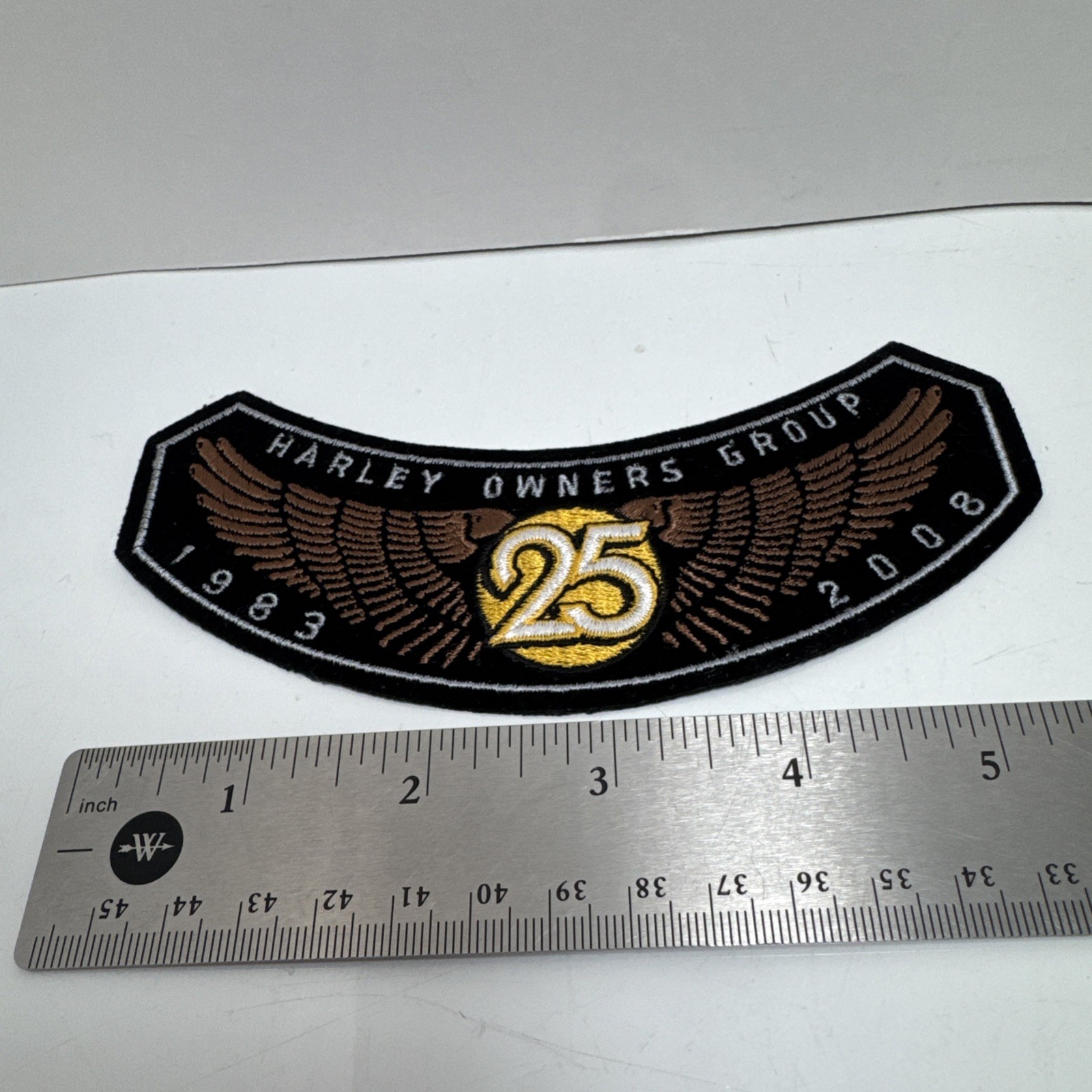 Harley-Davidson Rocker Patch: Harley Owners Group 1983-2008 Motorcycle 25 Year