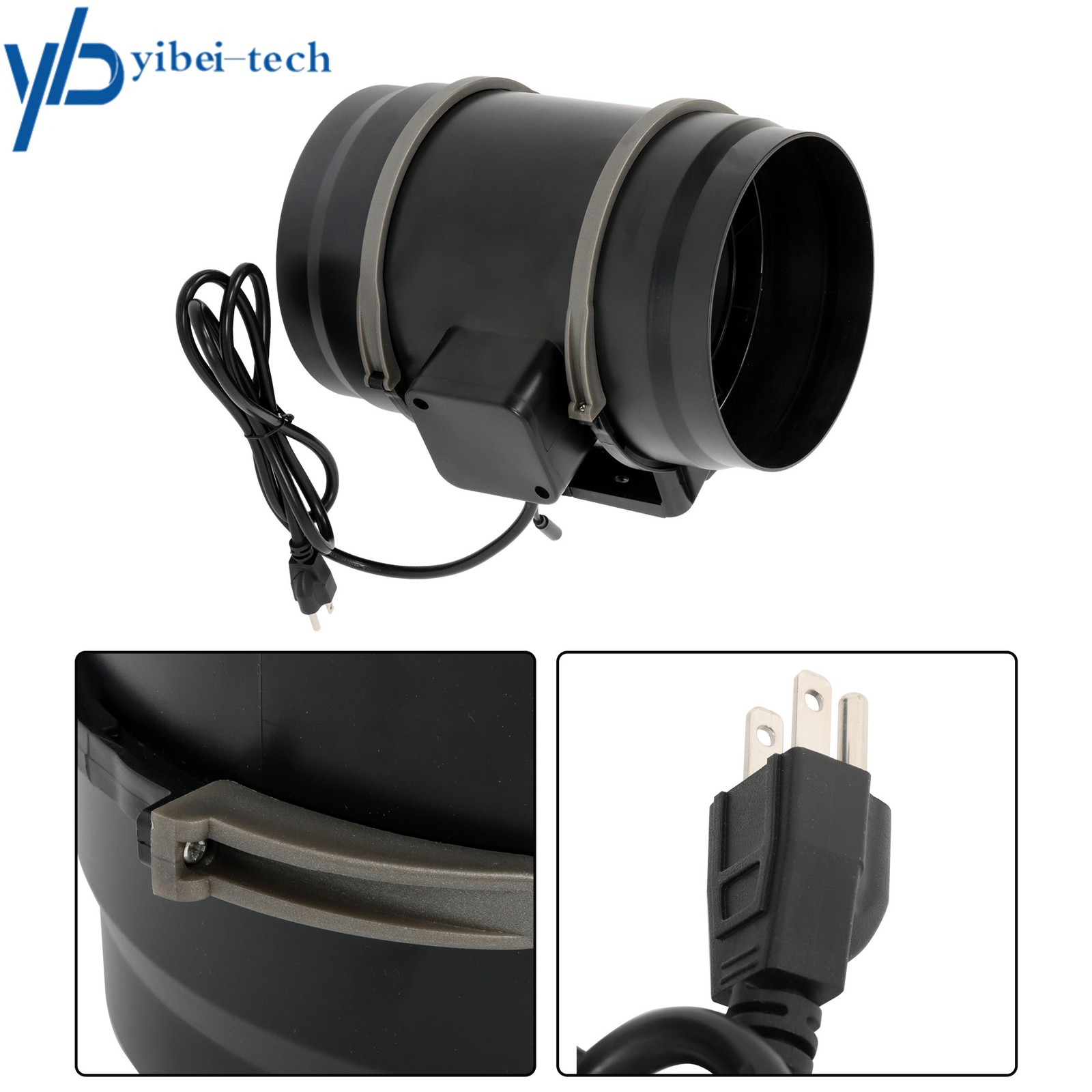 Inline Duct Fan, 8" 807 CFM with Temperature Humidity Controller EC-Motor