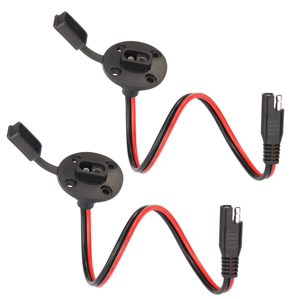 SAE Power Socket Sidewall Port Connector Extension 16AWG Cable, 2 Pin SAE To ...