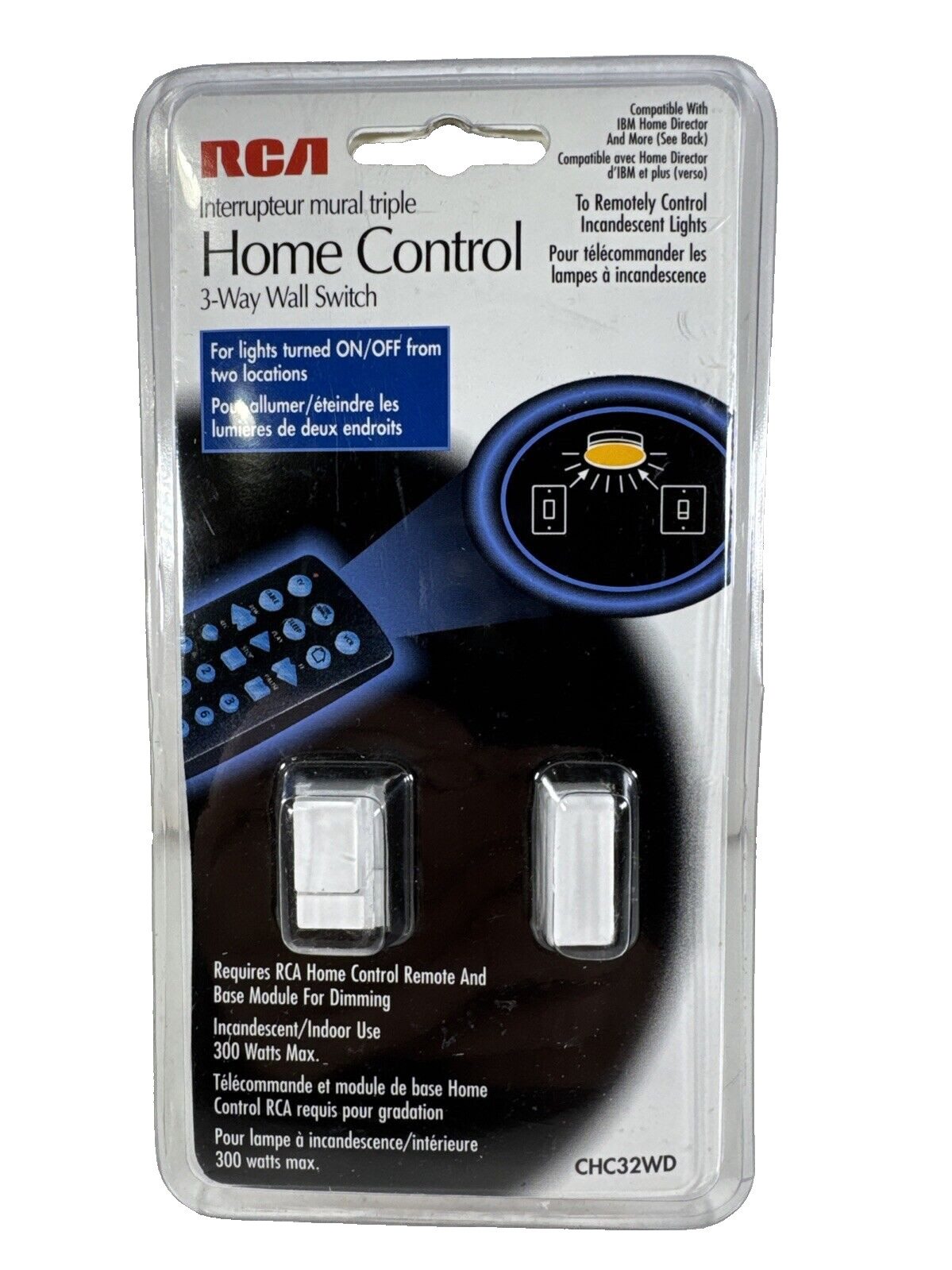 NEW OLD STOCK 1997 SEALED RCA Home Control 3Way Wall Switch #CHC32WD WHITE