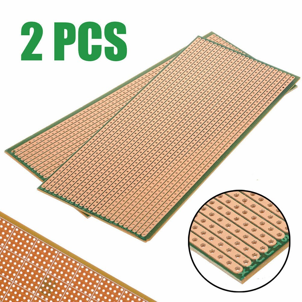 2Pcs Stripboard Veroboard 6.5x14.5cm Uncut PCB Single Side Circuit Board