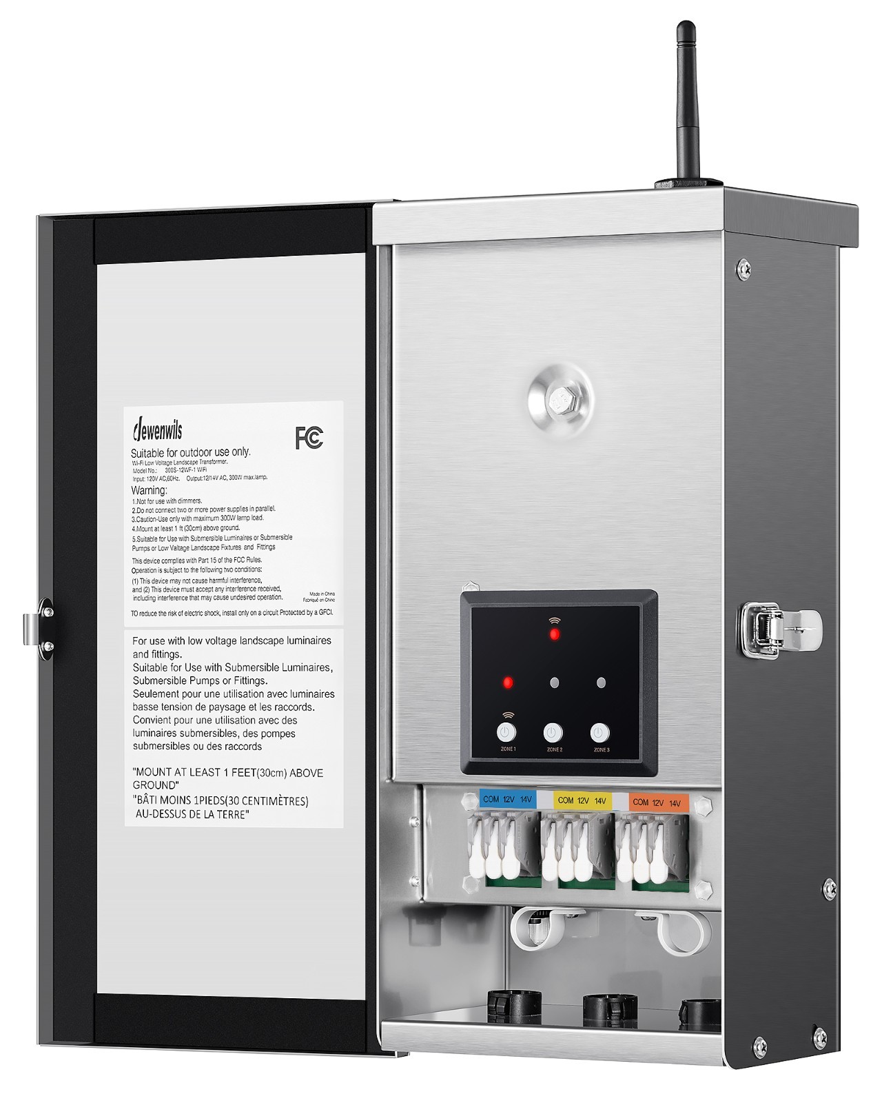 DEWENWILS Smart Low Voltage Transformer 300W Wi-Fi App Voice Control 3 Zone