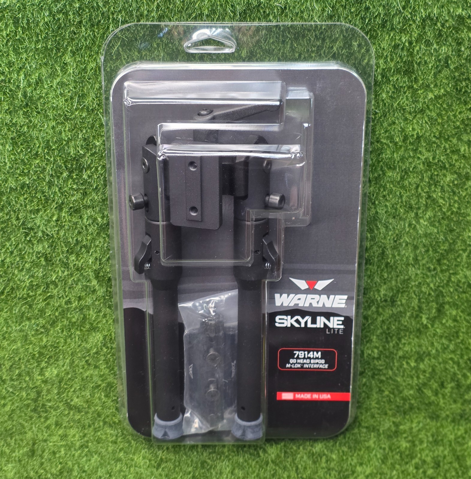 Warne Skyline Lite Bipod, QD M-LOK Interface Head 3 Position Leg Rotation #7914M