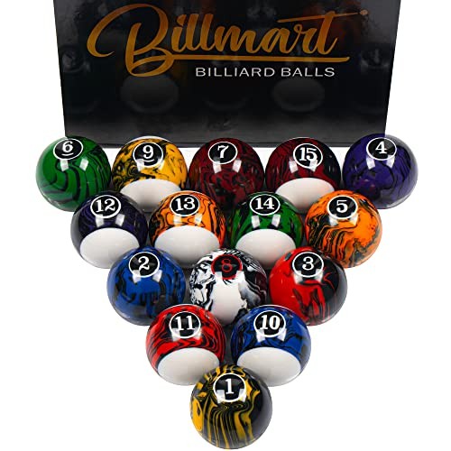Billiard Balls Set 16 Pool Table Balls Black Marble Premium