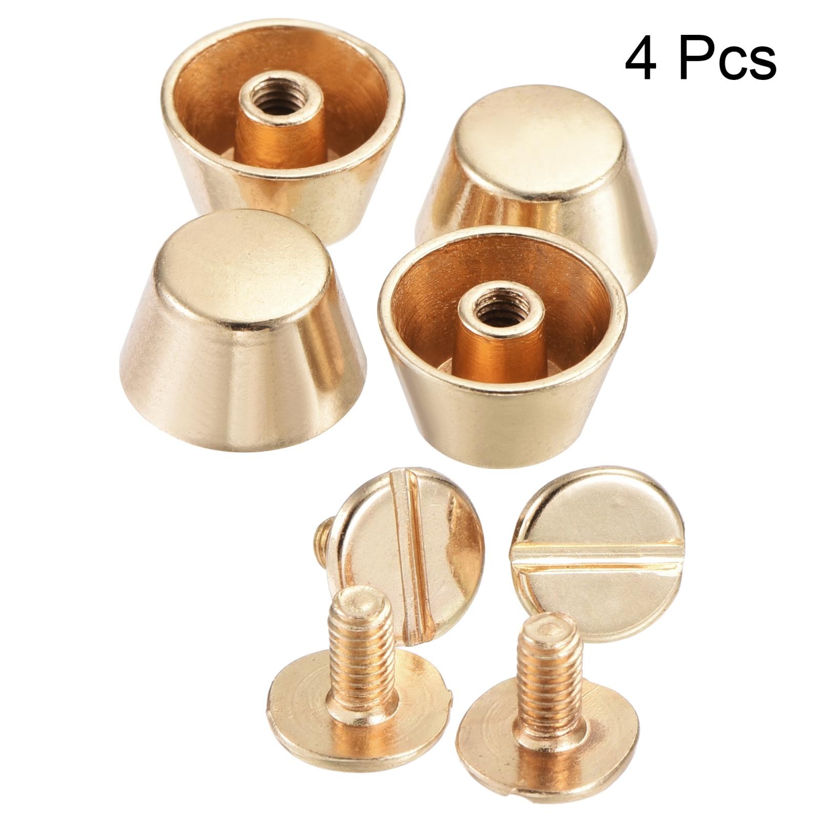 12x7mm Rivet Studs Screw Back Flat Cable Feet Stud Gold Tip 4pcs