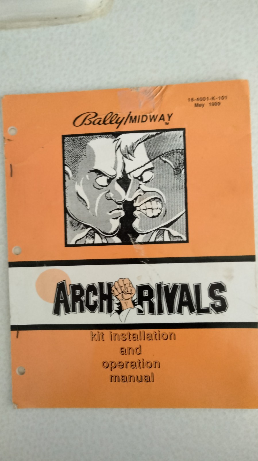 Original Bally Midway Arch Rivals Arcade Game Manual