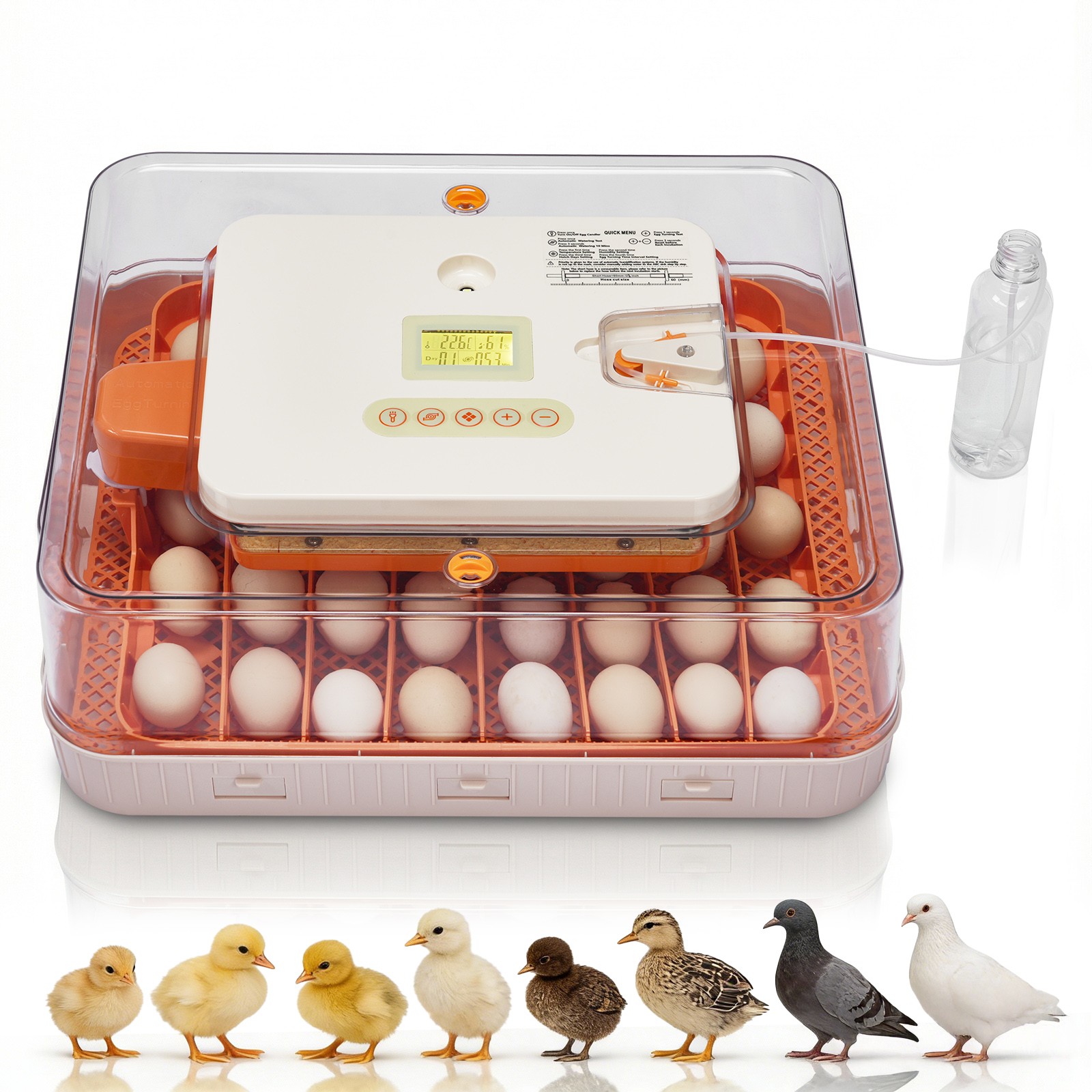 56 Egg Incubator with Automatic Egg Turning Egg Hatching Temp & Humidity Control