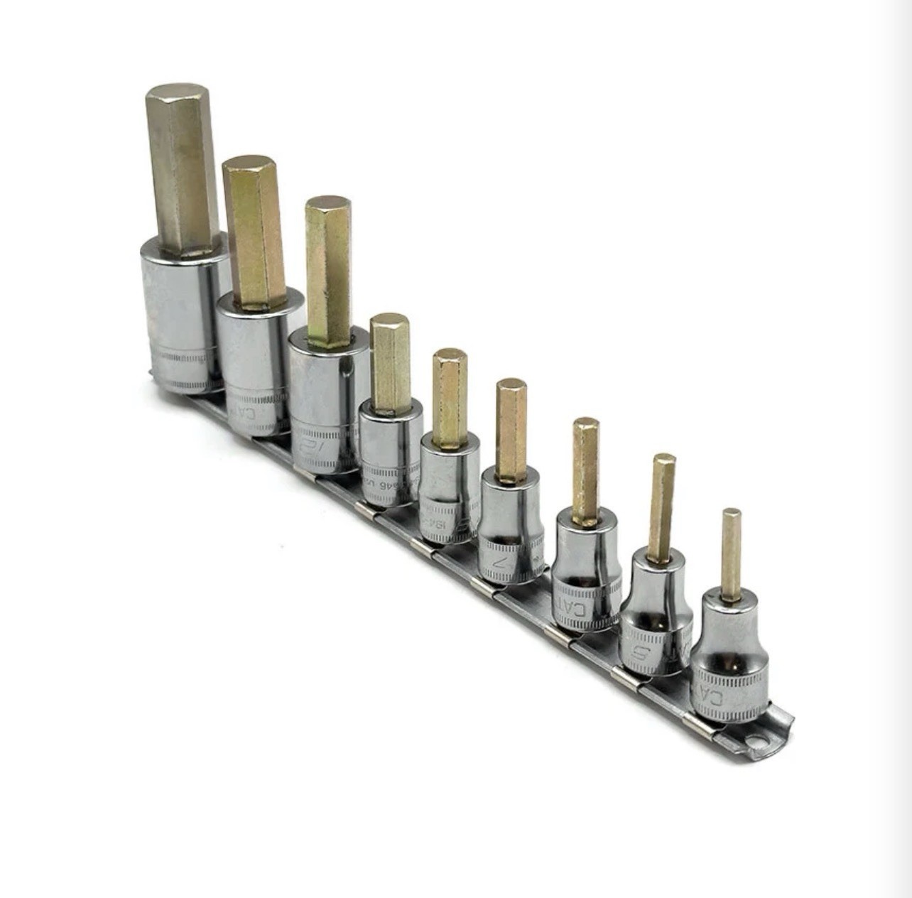 Caterpillar Tools USA Cat By Snap on 9pc 3/8 1/2 Metric Hex Socket Set 194-3585