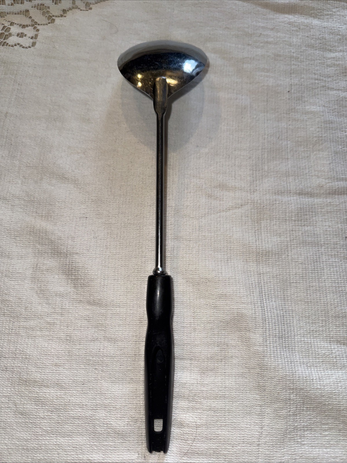 Vintage Metal Serving Spoon Chrome Plastic Handle NWT