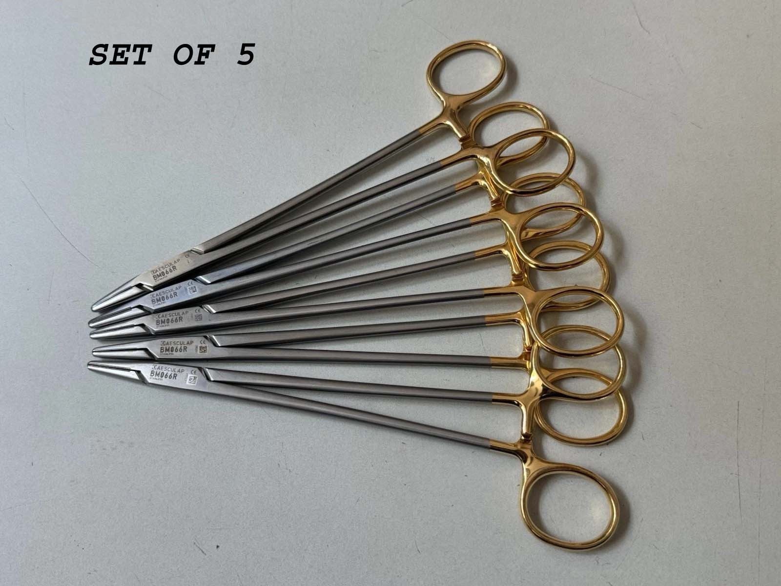 Aesculap BM066R ( LOT OF 5 ) 180mm Needle Holder FINE GRIP 7" FOR SURGICAL USE