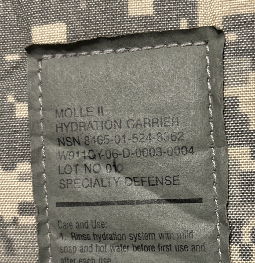 USGI UCP Hydration Carrier NO-Bladder MOLLE II Army Pack