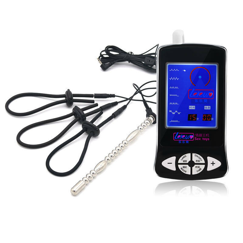 NEW Shocking Pulse Electro Kit Sex Stainless Plug Dilator E-Stim Ring Set Toy