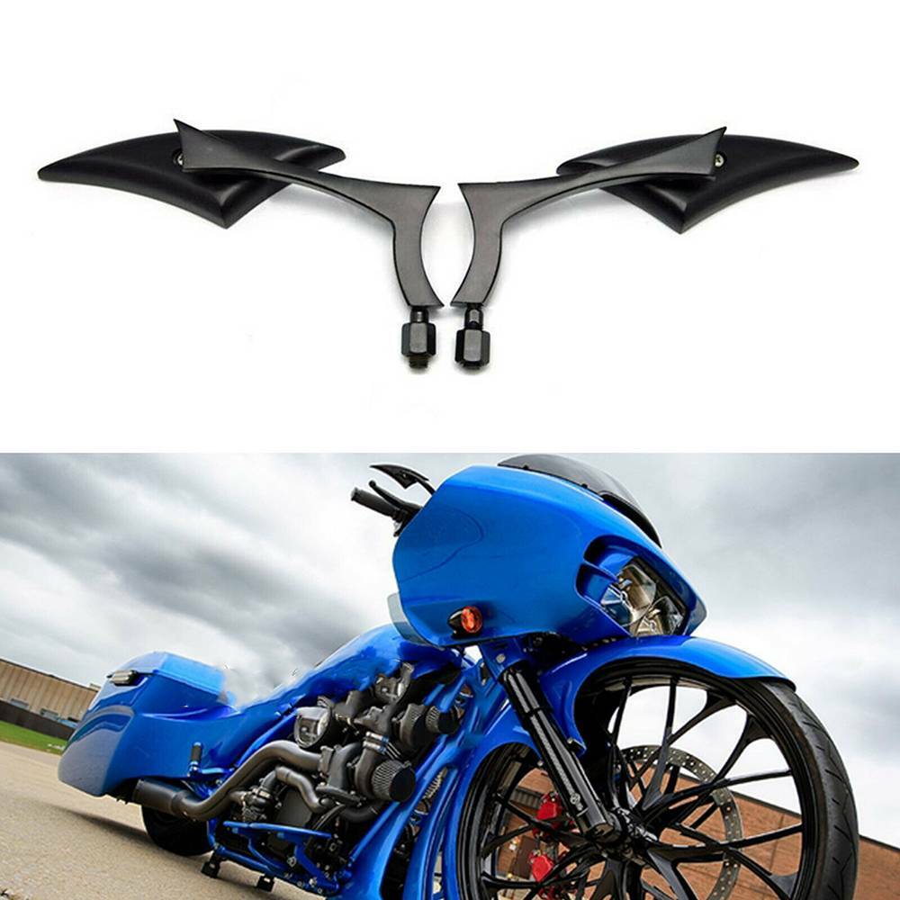 Black Motorcycle Mirrors For Harley Street Glide Road Glide Road King Softail JQ