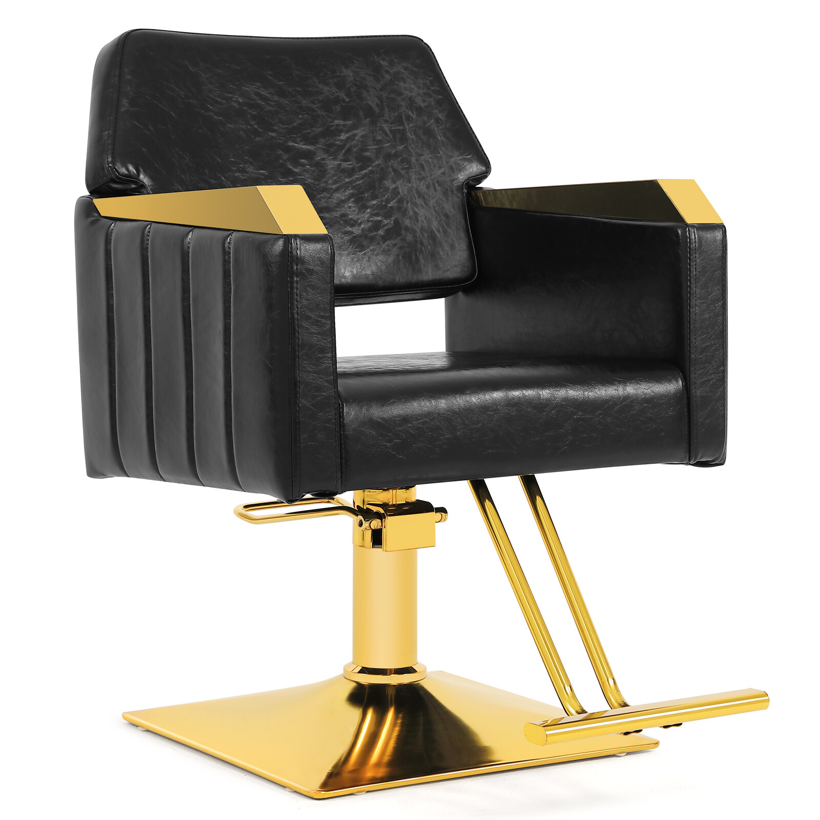Artist hand Heavy Duty Barber Chair Hydraulic Salon Styling 360° (Black+Gold)