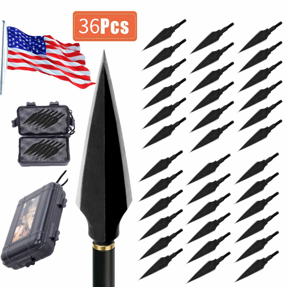 36 Pack 150 Grain Archery Broadheads 2 Blade Sharp Arrowhead Hunting Shoot 3 Box