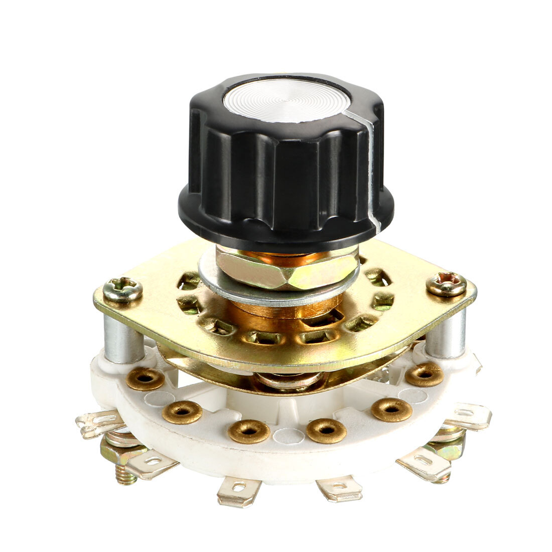 1P7T 1 Pole 7 Position 1 Deck Band Channel Rotary Switch Selector with Knob Cap