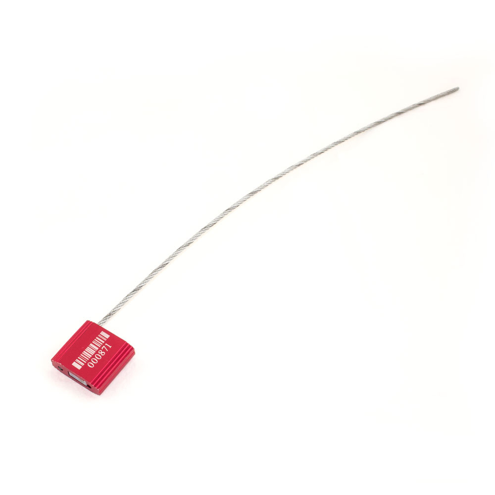 CABLE Security Lock Seal with 2.4mm-12" 50 pcs. Numbered / Barcode, RED