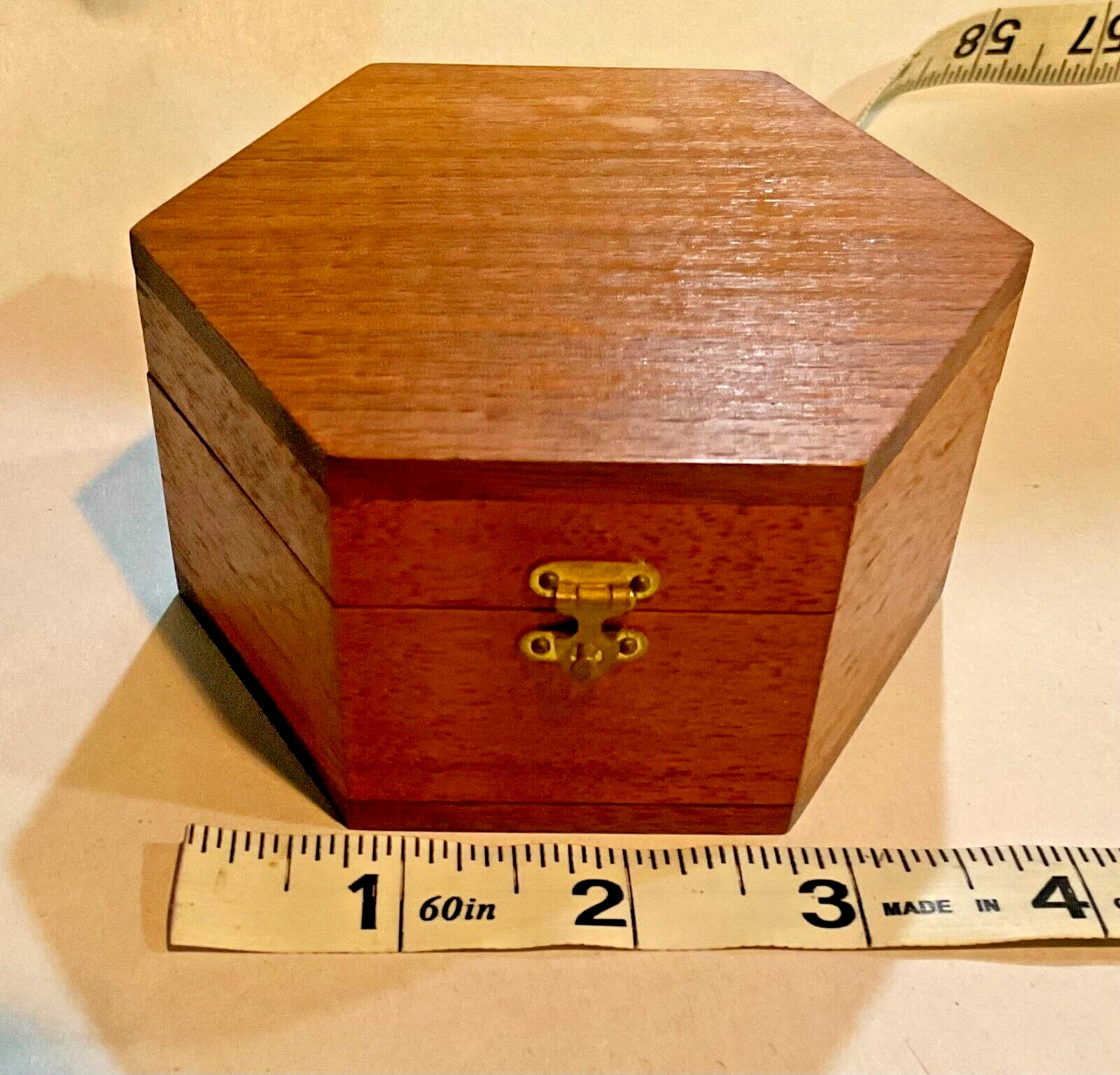 2 small, wood, hinged trinket boxes , 1 hand painted