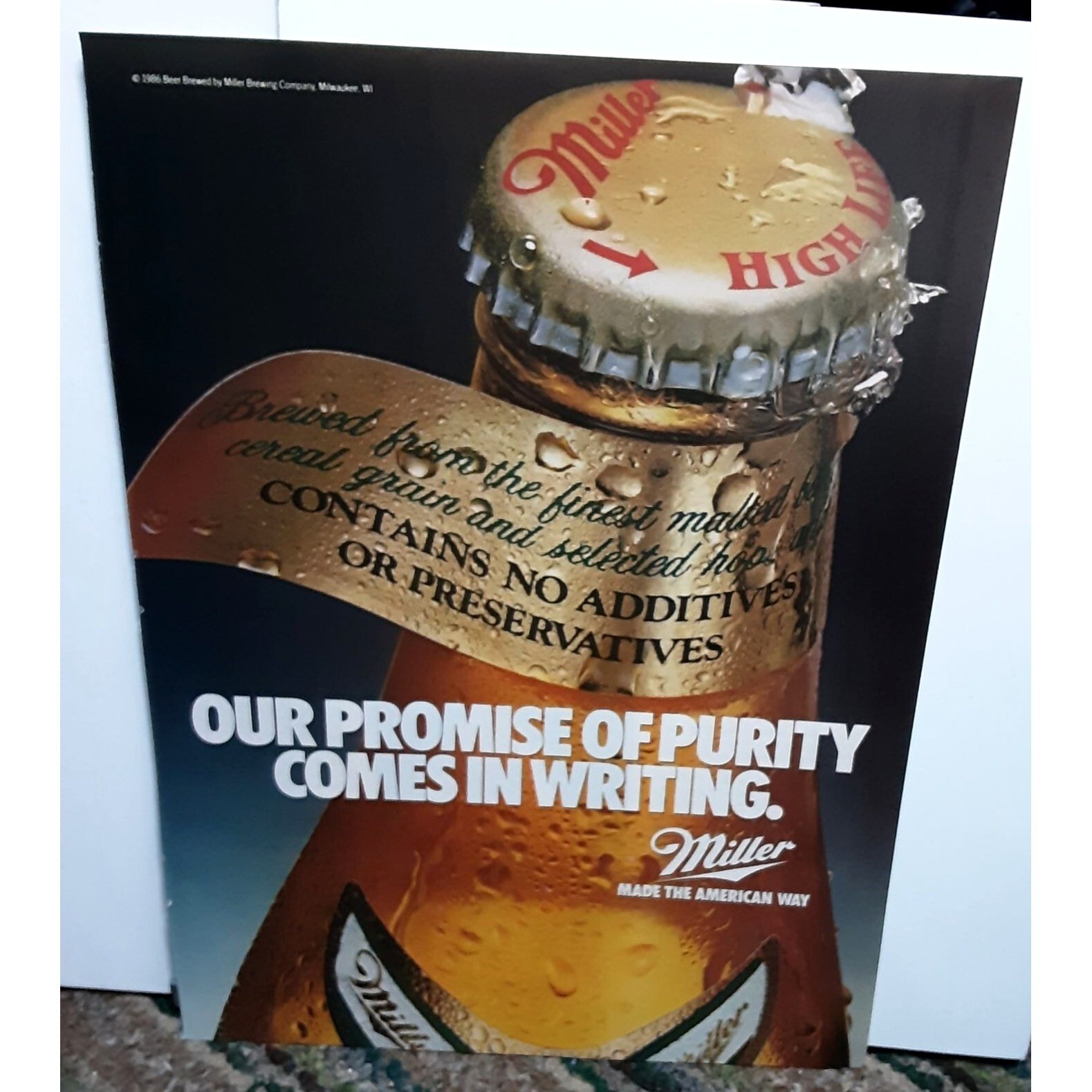 1986 Miller High Life Beer Original Print ad 80s